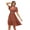Brick red, variant on Women's V-Neck A-Line Dress Brick Red L