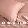 thumbnail image 3 of Superior Egyptian Cotton 1500 Thread Count Pillowcase Set of 2, Dusted Rose, 3 of 6