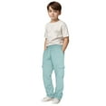 thumbnail image 2 of KAUOD Youth Fleece Warm Cargo Sweatpants Boys Girls Baggy Wide Leg Straight Joggers Pants Kids Plain Elastic Waist Pants, 2 of 7
