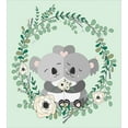 thumbnail image 3 of Koala Duvet Cover Set, Koalas Hugging with Eucalyptus and Flower Wreath Around Them, Decorative 3 Piece Bedding Set with 2 Pillow Shams, King Size, Mint Green Multicolor, by Ambesonne, 3 of 3