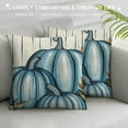 thumbnail image 3 of PHYHOO It's Fall Y'all White Blue Pumpkin Decorative Throw Pillow Cover , Autumn Polka Dots Stripes Porch Outdoor Home Decor, Teal Farmhouse Seasonal Couch Cushion Case, 3 of 5