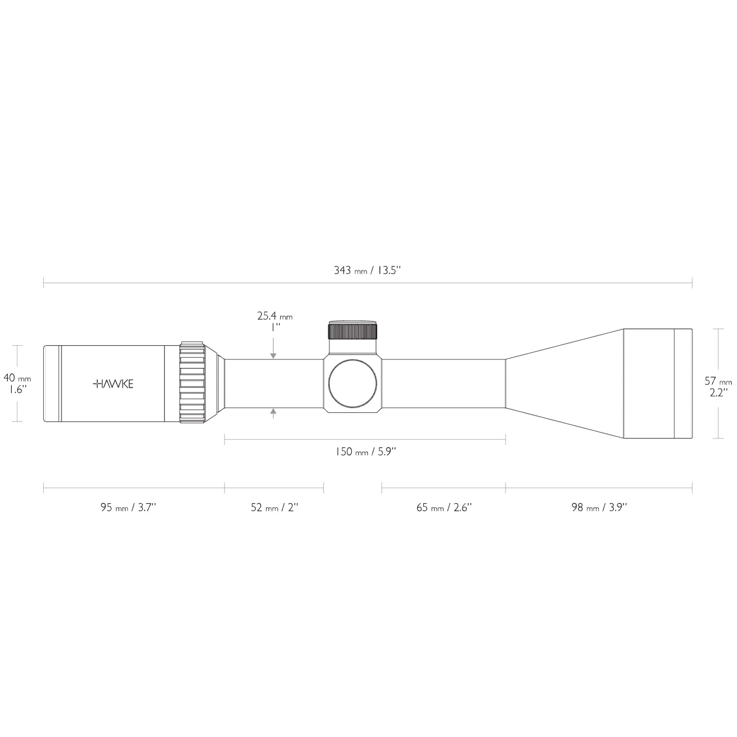 HAWKE Vantage 3-9x50 30/30 Reticle Riflescope with Match Mount 1in Medium Weaver Scope Rings (14130+22113)