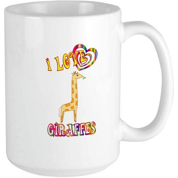 I Love Giraffes Large Mug Ceramic Coffee Mug, Tea Cup 15 oz