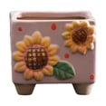 thumbnail image 1 of Plantador de girasol de cerámica Regalos creativos de cumpleaños para plantas pequeñas Pot de flores cuadradas pequeñas para el escritorio de la Rosa, 1 of 8