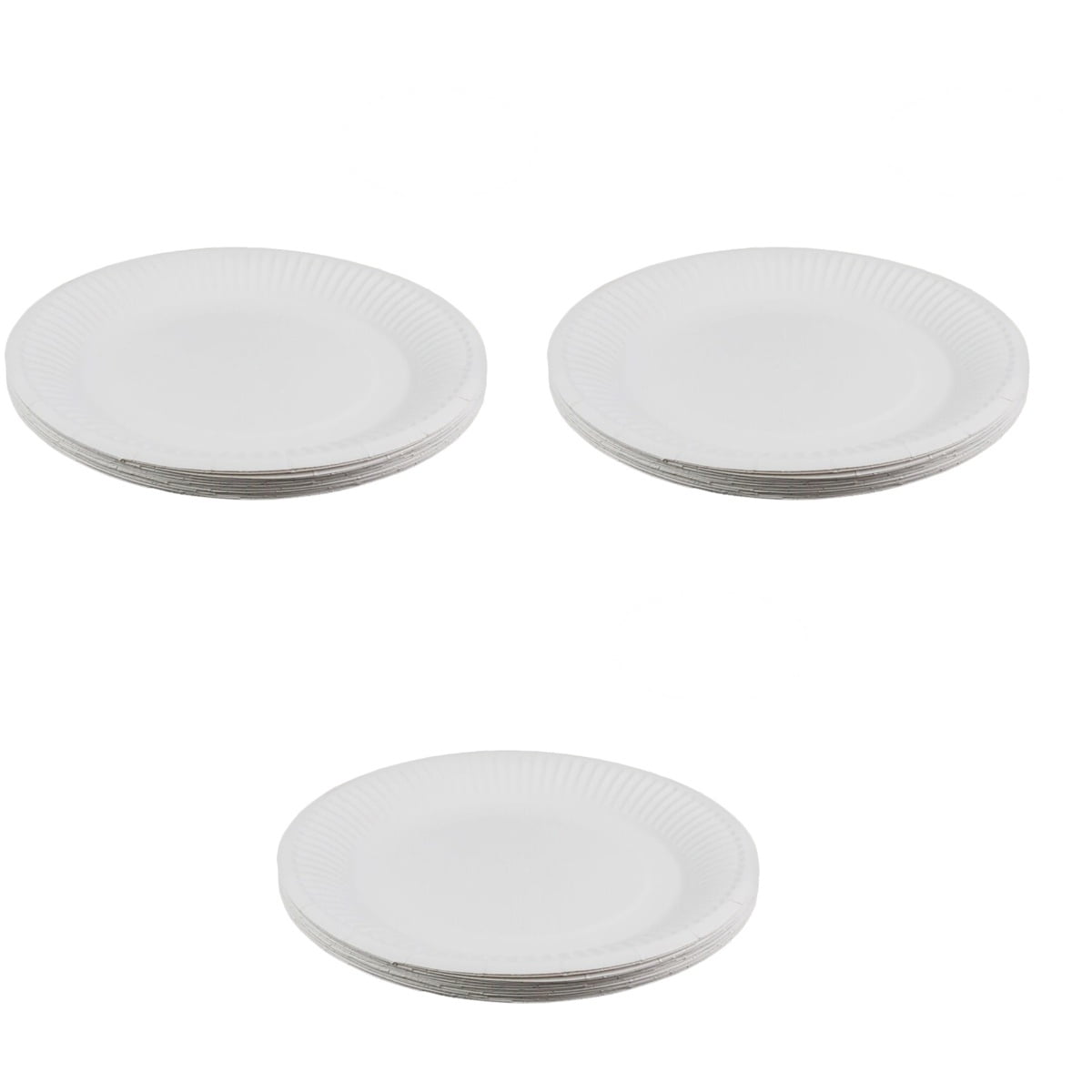 HOMEMAXS Set of 3 Paper Tray Round Paper Plates Elegant Plates White