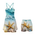 thumbnail image 3 of KEIAHUAN Coastal Seashell Women Athletic Dress with Built in Shorts Stretchy Tennis Dress Breathable Backless Golf Dresses Summer Workout Dresses with Pocket X-Small, 3 of 7