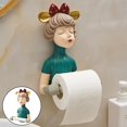 thumbnail image 3 of Cute Girl Portar de Papel Higiénico, Figurita de Resina Soporte de Papel Higiénico Montaje en Pared, Organizador de Almacenamiento de Pañuelos P Soledad Portarrollos de papel higiénico, 3 of 9