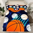 thumbnail image 2 of Feelyou Cartoon Basketball Game Full Size Sheets, Sport Gaming Gamer Bed Sheets, Teens Kids Boys Girls Sheet Sets, Microfiber Bedroom Decor, 4pcs, 2 of 7