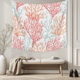 thumbnail image 5 of Red Orange Grey Coral Coastal Large Tapestry for Bedroom Wall Hanging Tapestry,Summer Beach Seaside Nautical Ceiling Backdrop Tapestries Poster Blanket Wall Decor for Living Room 86" x 104", 5 of 8