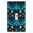thumbnail image 1 of Metal Light Switch Plate Cover Safari African Tribal Art Pattern Teal SFR055, 1 of 13
