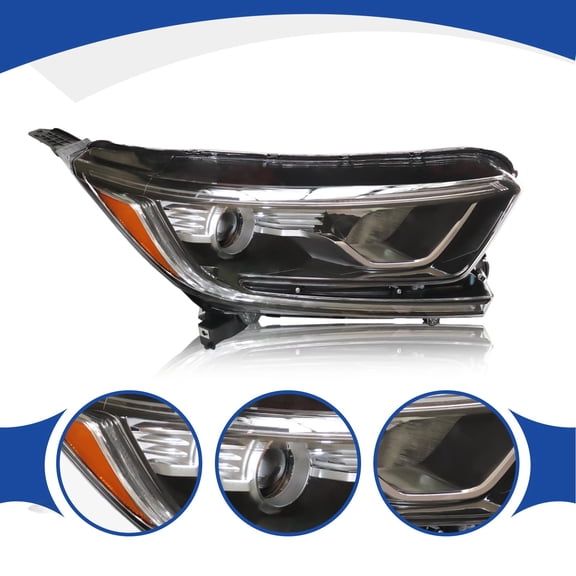 Headlight Assembly for 2017-2021 Honda CRV Right Passenger Side Halogen Headlight w/LED DRL Replacement (Right Passenger Side)