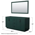 thumbnail image 4 of Wyndham Collection Miranda 66" Plywood Double Bathroom Vanity in Green/Black, 4 of 5