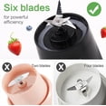 thumbnail image 2 of Licuadora para Batidos y Smoothies: Taza de licuadora exprimidora de viaje de tamaño personal con USB recargable pequeña mini licuadora eléctrica individual para jugo comida para bebés gimnasio viajes JM, 2 of 5