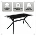 thumbnail image 5 of LeisureMod Elega Series Modern 71” Dining Table with Sintered Stone or Glass Rectangular Top and Black Stainless Steel Base in Clear, 5 of 10