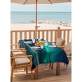 thumbnail image 2 of Outdoor Tablecloth with Umbrella Hole for Patio/Picnic/Party/Camping, Teal Blue Mountain Waterproof Table Cloth Rectangle Table Cover Washable, Modern Art Waves Seaside (60"x 84"), 2 of 9