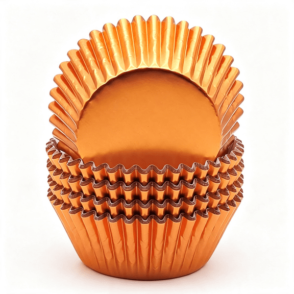 BPPEG Standard Orange Foil Cupcake Liners Muffin Baking Cups for Party and More,100-Count Fall Cupcake Liners