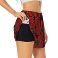 thumbnail image 5 of Rocae Rose Flowers for Women's Athletic Shorts Quick Dry Workout Hiking Shorts With Pockets for Running, Yoga, Gym, Sports Large, 5 of 9