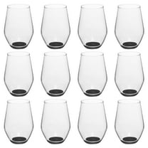 Concerto Stemless Wine Glasses 11 oz. Set of 12, Bulk Pack - Restaurant Glassware, Perfect for Red Wine, White Wine or Cocktails - Black