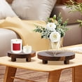 thumbnail image 3 of Xnqelerate Wood Riser, 2 Pcs Wood Pedestal Stand for Display, Rustic Decorative Display Tray for Kitchen/Bedroom Round Wooden Tray for Kitchen Counter Indoor Plant Risers for Pots, 3 of 7