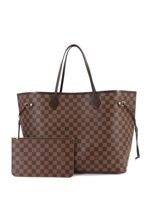 Pre-Owned Louis Vuitton Damier Neverfull GM Tote Bag, Ebene Cerise, N41357, Gold...