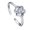 Gemini-Silver, variant on Women's Stainless Steel Round Cubic Zirconia Simple 12 Constellations Adjustable Wrap Open Ring Silver Aquarius