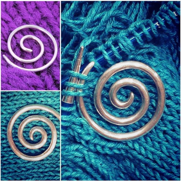 Espiral cable tejer chal Pin titular tapicería agujas para hilo (plata)