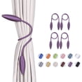 thumbnail image 1 of 4 Pack DIY Twist Curtain Tiebacks Creative Decorative Crystal Drape Tie Backs European Style Random Modelling Curtain Holdbacks for Home & Office Window Blackout & Sheer Drapery (Purple), 1 of 8