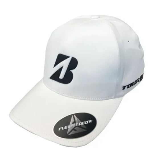 Bridgestone Golf Tour B Delta 3D Fitted Hat, Performance Cap, Large/X-Large Wht -