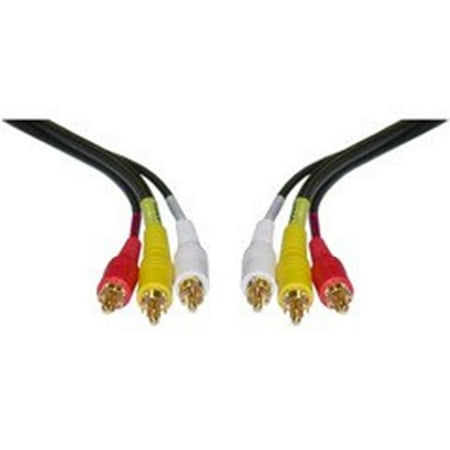 12' Rg59 Video Cable CableWholesale 10R3-01112 Stereo-VCR RCA Cable 2 RCA (Audio) + RCA RG59 Video Gold-plated Connectors 12 ft ()