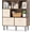 Rustic Brown, variant on WSWJY 6-Cube Bookshelf, 3-Tier White Bookcase with 3 Removable Folding Fabric Drawers, Freestanding Cube Storage Organizer w/Metal Legs, Modern Display Book Shelf for Living Room, Study
