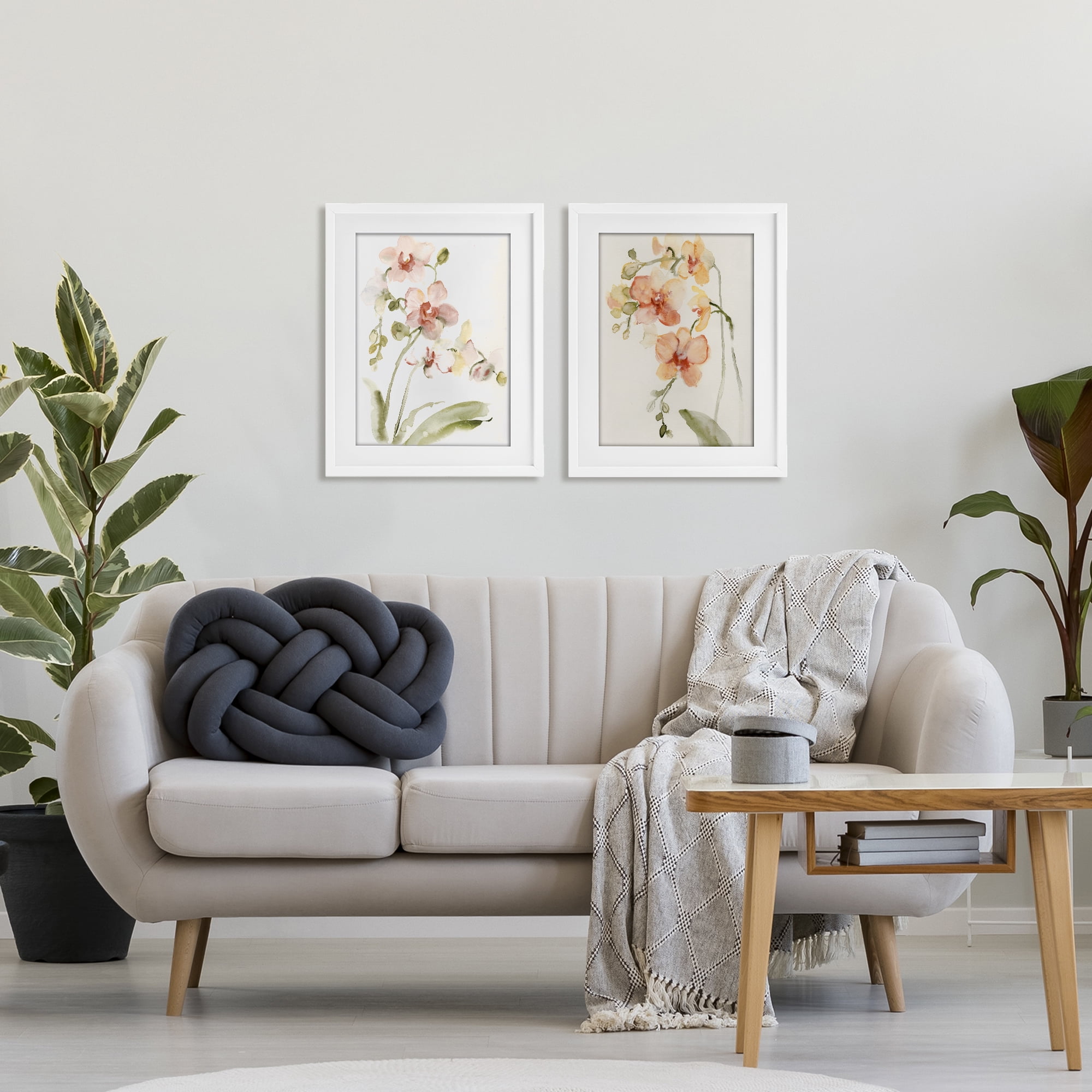 Stupell Industries Delicate Orchids in Bloom 2 Piece White Framed Print Under Glass Set, design by Victoria Barnes