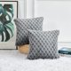 thumbnail image 5 of HAPPINESS Paquete de 2 Fundas de Almohada Decorativas Lumbares Súper Suaves y Acogedoras de 18x18 Pulgadas Funda de Cojín de Lujo de Piel Sintética de Felpa Difusa Funda de Almohada para Sofá Cama Sala de Estar, Gris, 5 of 7