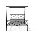 thumbnail image 3 of HomeStock Rococo Romance Canopy Platform Bed Frame With Modern Style Headboard And Footboard Metal Frame In Powder Coating Black, Queen, 3 of 6