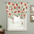 thumbnail image 2 of Red Strawberry Balloon Curtains 63 Inch Length for Living Room/Bedroom, Summer Fruits Farmhouse Leaves Floral Retro Rod Pocket Privacy Door Curtains Decorative Tie Up Shade for Window 52"x63", 2 of 8