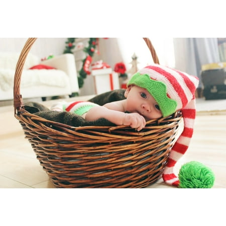 LAMINATED POSTER New Year's Eve Gnome Baby Basket Poster Print 24 x (Best Baby Photos Ever)