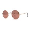 thumbnail image 2 of Color Mirror Iconic Hippie Round Circle Lens Metal Sunglasses Gold Burgundy Mirror, 2 of 4