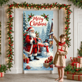 thumbnail image 2 of Festive Cows Christmas Banner Holiday Santa Hats Barn Scene for Home Party Indoor, 2 of 9