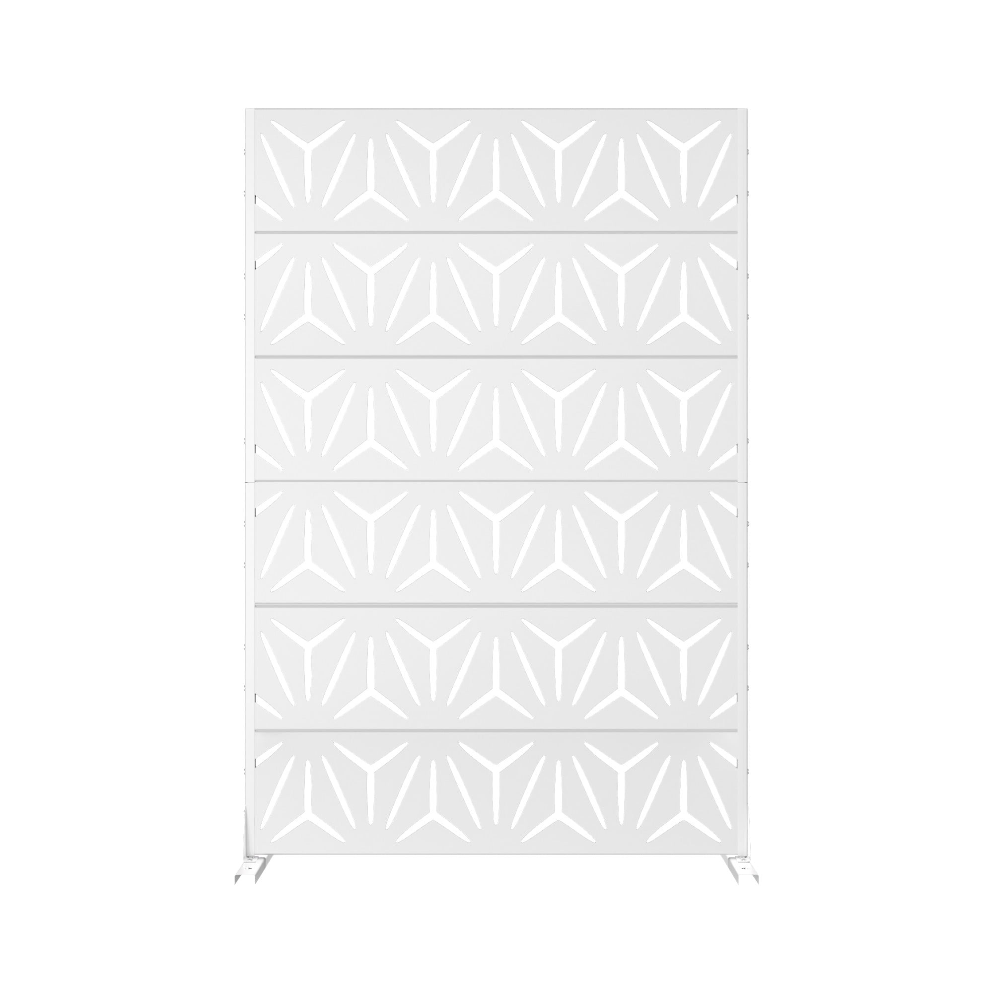 MAYEERTY Industrial-Style Steel Privacy Screen, Freestanding Folding Room Divider,White
