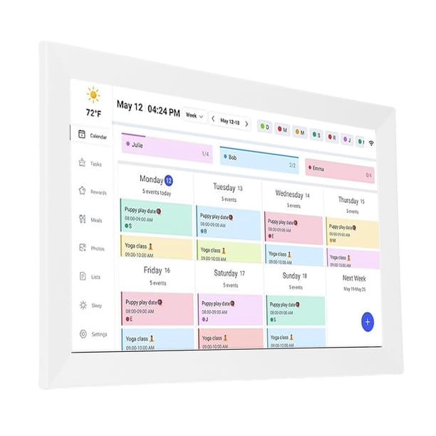 Calendario Digital De Pared De 15.6 Pulgadas, 32 GB Tabla De Tareas, Pantalla Táctil Interactiva Inteligente, Sincronización Bidireccional Con Teléfonos