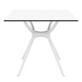 thumbnail image 2 of Luxury Commercial Living 31.5" White Square Laminated Top Outdoor Patio Dining Table, 2 of 7