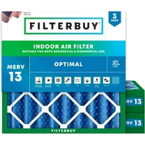 Filterbuy 20x20x4 MERV 13 Health Defense, Pleated HVAC AC Furnace Air Filters (3-Pack)
