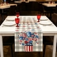 thumbnail image 4 of Cififendec Patriotic Rustic Table Runner, 72"×13", 4th of July Star & Stripes Rustic Table Scarf, Red White Blue Decor for Memorial Day, Kitchen & Farmhouse Dining Table Decor, 4 of 5