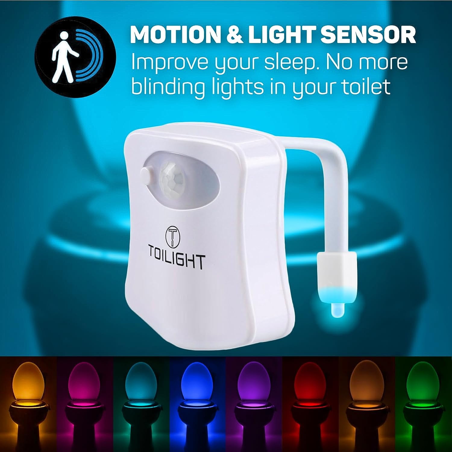 MIEFL Toilet Light Motion Sensor Activated 16 Colors Changing, 3 Pack LED  Toilet Seat Lights Inside Glow Bowl, Smart Disco Potty Night Light for
