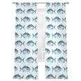 thumbnail image 2 of Ocean Fishes Sheer Curtains 84 Inches Long 2 Panels Set, Window Sheer Curtains for Living Room/Bedroom, Summer Watercolor Coastal Marine Animals Light Filtering Rod Pocket Curtain 52''x84''x2, 2 of 8