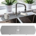 thumbnail image 1 of Noothes Drain Rack，Dish Rack 24 Inch Guard Mat Silicone Faucet Handle Drip Catcher Tray Longer Silicone Mat For KitchenBathroom Drip Protector Countertop, 1 of 8