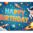thumbnail image 3 of Space Theme Happy Birthday Banner Astronaut Design Colorful Planets for Kids Party Celebration Decoration, 3 of 7