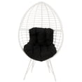 thumbnail image 2 of JERFIT Modern Outdoor Patio Lounge Chair with Removable Cushion, White and Black Wicker Garden Seating for Deck, Poolside, 2 of 7