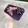 thumbnail image 2 of Purple Butterfly TPU Case with Diamond Camera Lens Compatible with iPhone Case (iPhone 11), 2 of 6
