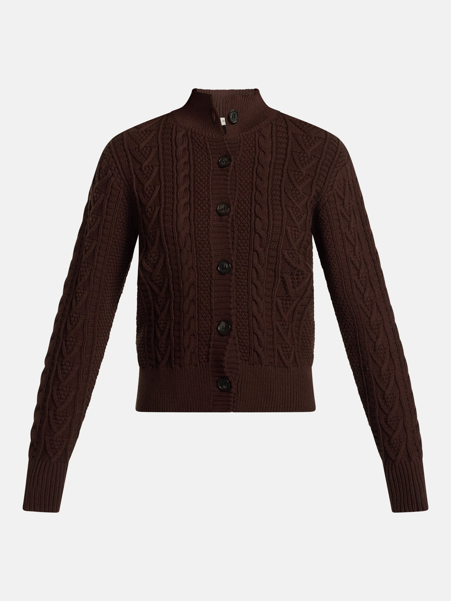 Scenario Woman's Cable Cardigan Sweater with Long Sleeves, Mid-weight, Sizes XS-XXXL
