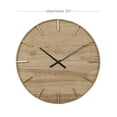 thumbnail image 4 of DecMode 24" Brown Wooden Wall Clock with Gold accents, 4 of 14